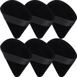 JOLY Powder Puff for Face Makeup Triangle Sponge Beauty Blender Puffs Stocking Stuffers for Loose Powder and Foundation (6Pcs Black)