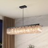 Moooni Modern 10 Lights Rectangular Crystal Chandelier Rectangle Raindrop Adjustable