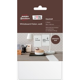 Avery Zweckform 62013 Living Whiteboard Foil, 98 x 149 MM, White