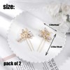 IYOU Bridal Wedding Hair Pins Silver Crystal Headpieces Pearl Hairpin