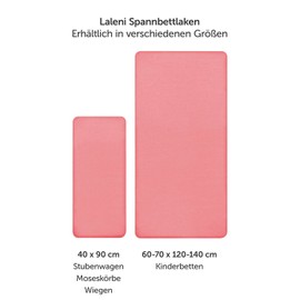 Laleni Premium fitted sheets for baby bed, breathable, 100% cotton (150 g/m²), Oeko-Tex 100 Certified, 70 x 140 cm, coral