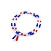 Red White and Blue Ankle Bracelet, Seed Bead Anklet, 4th
