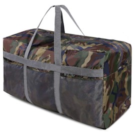 REDCAMP 60/75/96L - Bolsa de lona extra grande ligera, 22/25/31 pulgadas, repelente al agua, bolsa de viaje plegable para hombres y mujeres, negro/azul/rojo, Camuflaje 96L