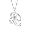 ABC Cubic Zirconia Pave CZ Cursive Script Letter Alphabet Initial