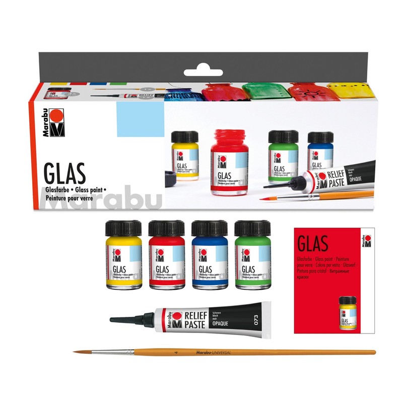 Marabu Glass Painting Kit "Glas" 4 x 15 ml +