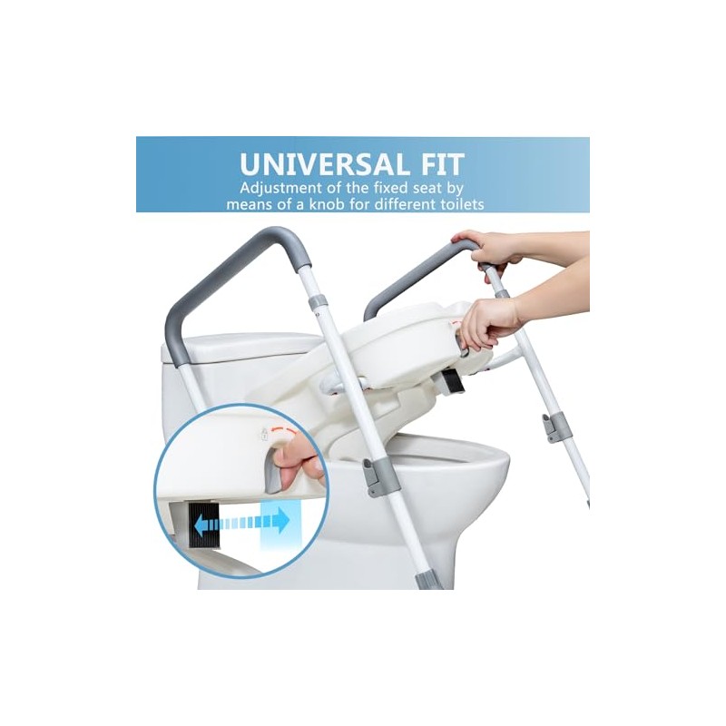 WeHwupe Raised Toilet Seat with Handles for Elderly - Toilet