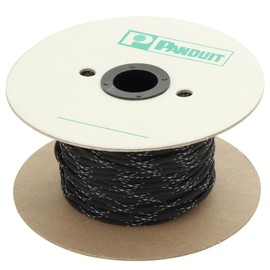 Panduit SE25PFR-TR0 Braided Sleeve Net Tube for Cable Covering, Flame Retardant Type, Black