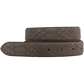 BELTINGER Python Embossed Belt without Buckle 3 cm Leather Belt for Men and Women 30 mm Snake Look Snake Pattern, brown