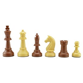 G+K Kunststofftechnik UG Chess Pieces No. 45028 Beige / Brown King Height 93 mm with Felt Base Staunton Shape