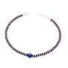 DHRUVS COLLECTION 925 Silver Evil Eye Nazariya Anklet with Black