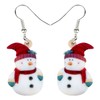 BAMAY Christmas Acrylic Cute Skating Snowman Earrings Dangle Novelty Jewelry
