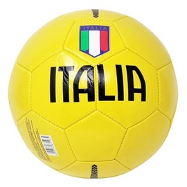 Italienischer Fußball für Training oder Spiel, Farbe Gelb mit dreifarbigem Wappen, Größe 5