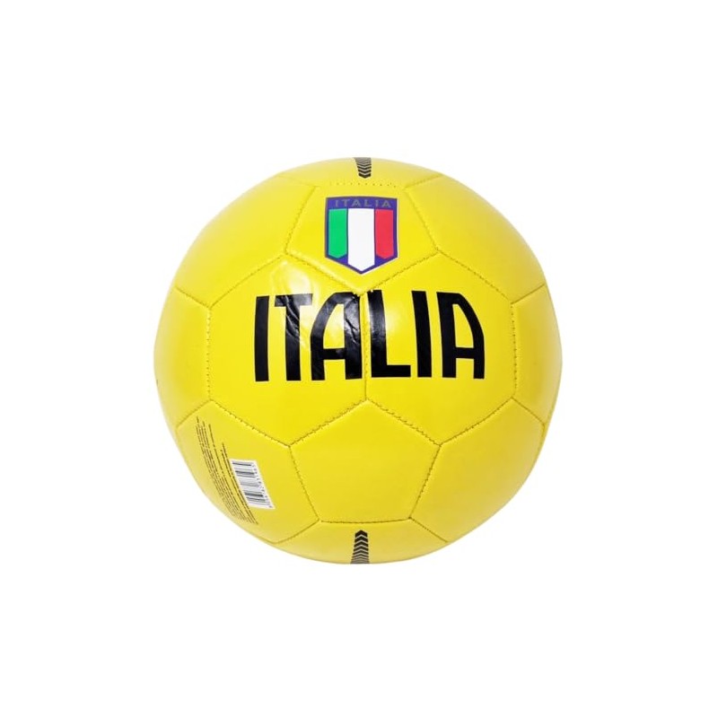Italienischer Fußball für Training oder Spiel, Farbe Gelb mit dreifarbigem