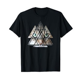Cat Face Geometric Triangles | Kitten Cute Cats Love Gift T-Shirt