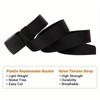 Unisex Adjustable Cut To Fit Black Nylon Webbing Slider Belt