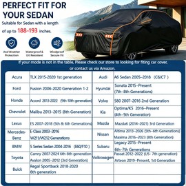 Waterproof Car Cover All Weather,Universal Fit A3 188-193in