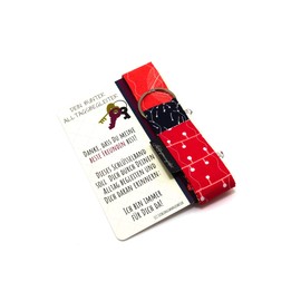 Lieblingsmanufaktur Colourful Lanyard | Precious Gift Best Friend | Heartfelt Birthday Gift for Best Friend | Ideal Small Gift Friendship, Red/navy