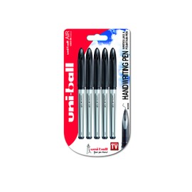 Uni-Ball UBA-188-L Fountain Pen Tip 0.7mm Air Rollerball Pens, Black Gel, 5 Pack