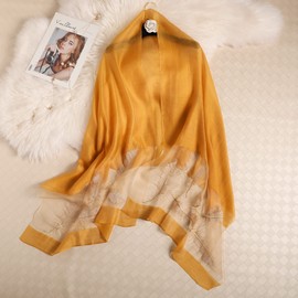 WINCESS.YU Women Silk Scarf Embroidered Shawl and Wraps Fashion Scarf Lightweight Pashmina