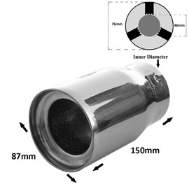 Rumplex Exhaust Trim Round Stainless Steel Sports Exhaust Tailpipe End Pipe Trim Exhaust Tips Tailpipe Trim Silencer Tip Universal Exhaust Pipe Chrome Rustproof