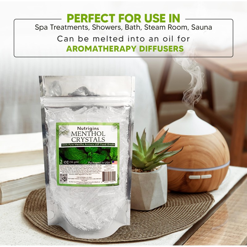 Nutrigins Menthol Crystal 2 oz - Pure Organic 100% Natural
