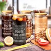 MUGKISS 20oz Iced Coffee Mugs | Glass Cups with Lids