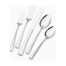 Gourmet Basics By Mikasa Syntique 20-Piece 18/0 Stainless Steel Flatware Set, Service For 4
