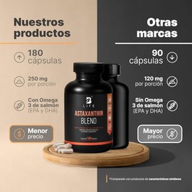 B Life Astaxantina 180 cápsulas con Aceite Puro de Salmón
