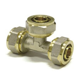 Tee PEX-AL-PEX 16 mm x 16 mm x 16 mm Brass Compression Fittings Compression Fit (2)