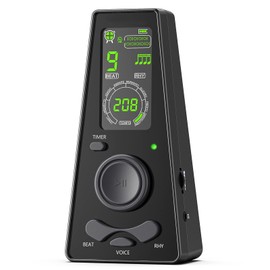 LEKATO Digital Metronome with Volume Control and Tempo Control, Electronic Metronome with Timer, Large Tempo Range, Vocal Voice Beats for Piano, Violin, Guitar, Ukulele and Drums (Black)