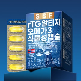 pure food [2 months supply] rTG RTZ Omega 3 1 box 60 capsules 1000mg Vitamin D3 vegetable capsule pure food / [2개월분] rTG알티지오메가3 1박스 60캡슐 1000mg 비타민D3 식물성캡슐 순수식품