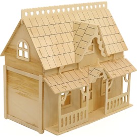 3D Puzzle House, Fantasy Villa Model Kit DIY Miniature Dolls House Kits Birthday Gift for Adults Teens (Duplex)