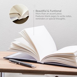 Dabster Guys Decorative Books for Home Decor - Linen Decor Books with Inspirational Design - Shelf Decoration - Blank Pages, Foil-Stamped Cover - with Hemp Rope, Wood Bead Garland - Set of 3 (Beige)