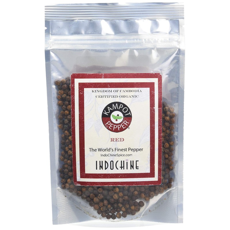 Organic Kampot Pepper - Rare Cambodian Peppercorns Red 4 Ounce