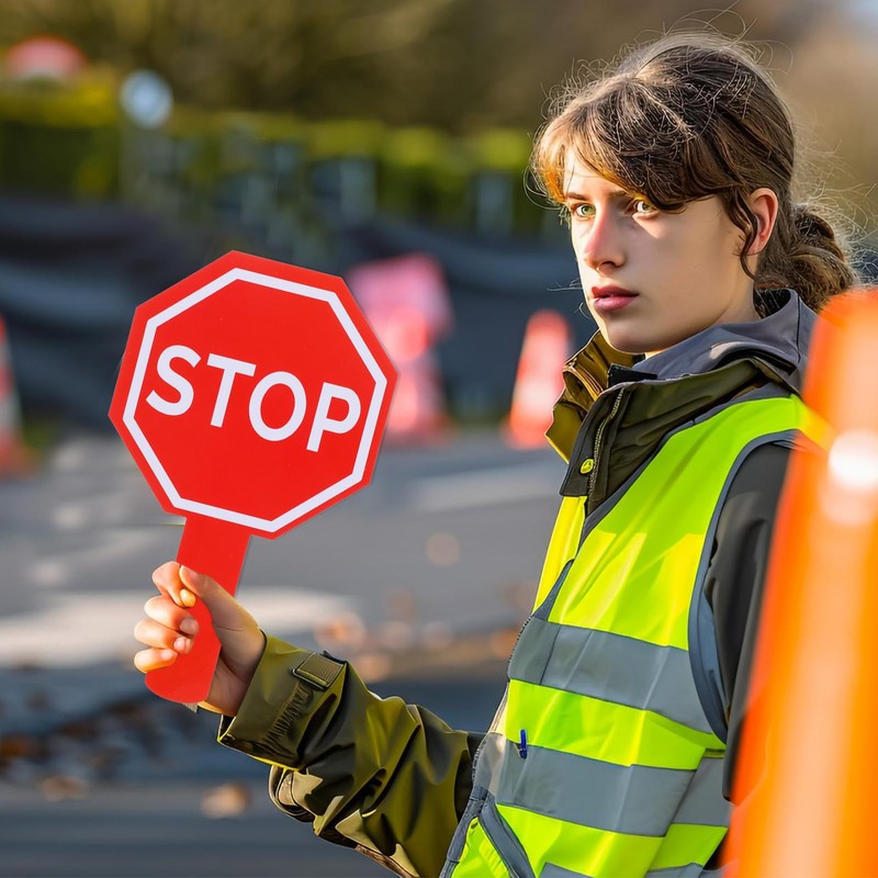YQQYG Stop and Go Sign with Handle, Double Sided Street