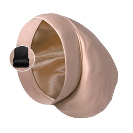 Satin Bonnet Silk Lined Sleep Cap- Adjustable Hair Cover for Women Men Frizzy Hair Night Cap Patients Care, Khaki, One Size