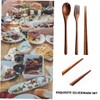 Ciieeo 1set Cutlery Set Brown Tableware with Spoons Forks Chopsticks