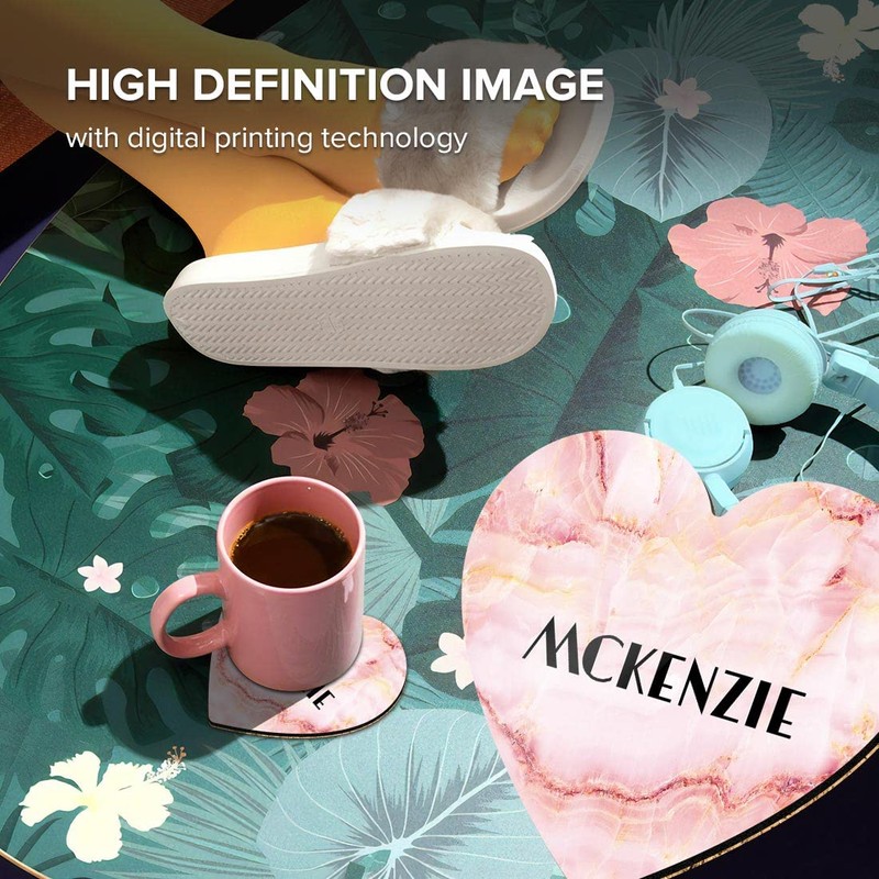 1 x Heart Coaster - Name Mckenzie Marble Stone Texture