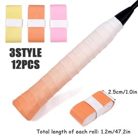 Homiliky Tennis Overgrip (12 Pcs) - Precut & Dry Feel Tennis Grip Tape - Anti Slip High Performance Racket Overgrip for Men & Women - Gradient Color