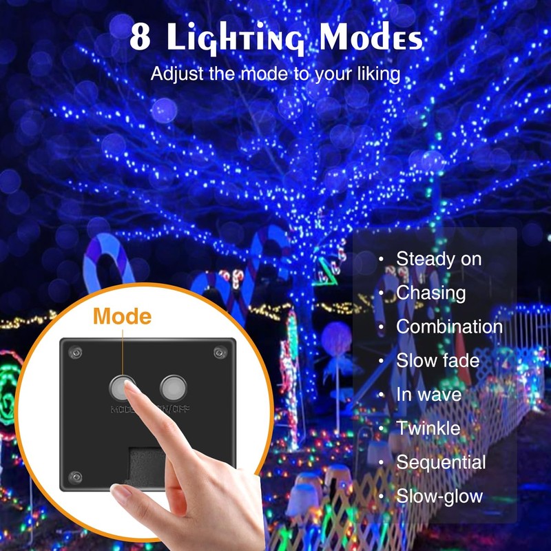 litogo 12m 120 Solar Garden Lights,2 Pack Solar String Lights