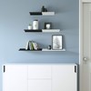 SRIWATANA Black Floating Shelves, Metal Wall Shelves Set of 3