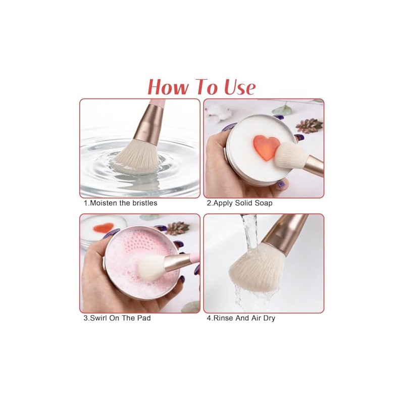 Caja de Limpieza de Pinceles de Maquillaje con 100g Quitacolor