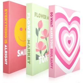 Set of 3 Preppy Decorative Books Aesthetic Room Decor Coffee Table Books Decor Faux Books for Decoration Bookshelf Decor Fake Books Stuff Things (Preppy)