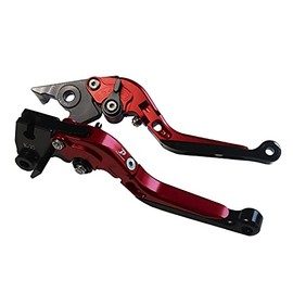 Bike, Brake, Clutch Lever, Left and Right Set, Ninja250/R/SL Z250/SL Z125, PRO D Tiger, Etc., Dream-Japan, 4 Colors, Adjustable & Adjustable Function (Red)