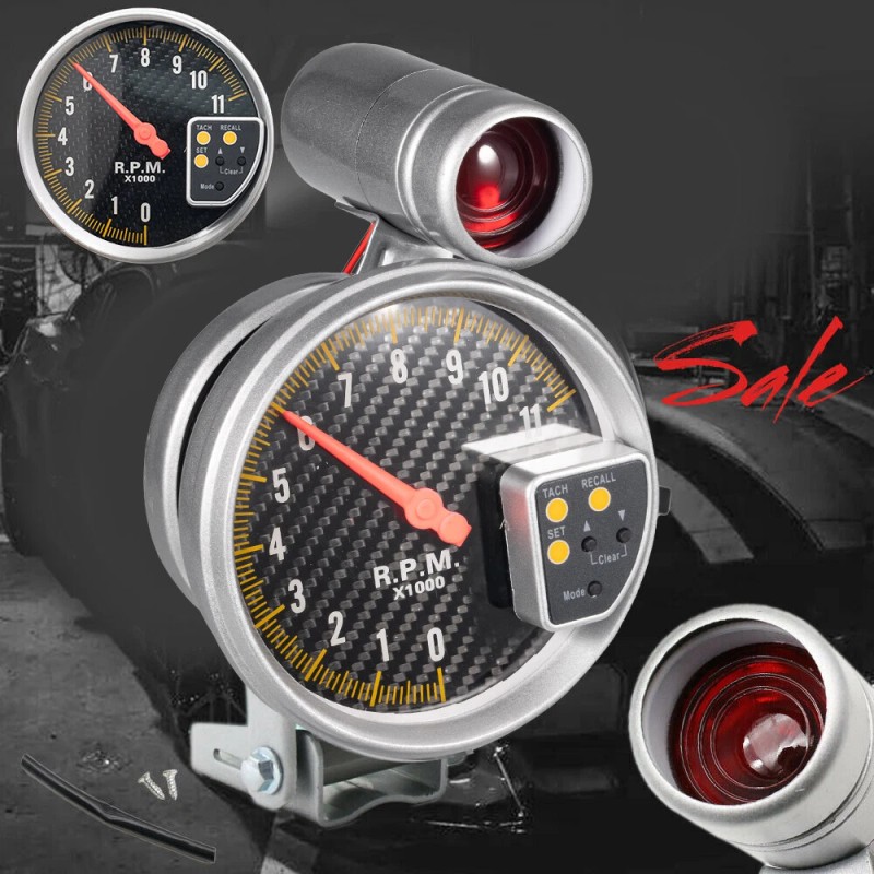 Unbranded 5" Carbon Style Face Tachometer Tach Gauge + Shift
