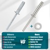 SATANTECH 450Pcs 304 Stainless Steel Pop Rivets with Washers Assortment