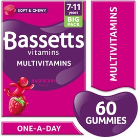 Bassetts Vitamins 7-11 Years Raspberry Flavour Multivitamins – 60 Gummies for Kids’ Health & Immunity