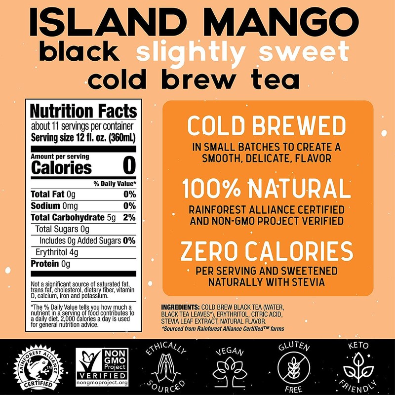 Promise Beverages Slightly Sweet Island Mango Cold Brew Tea On