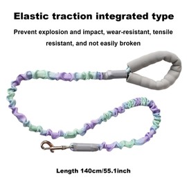 Elastic Dog Lead, 120 cm, Shock Absorber for Dogs, Lead, Nylon Classic Dog Lead, Dog Lead, Shock Absorber, Soft Padded Handle, for Small, Medium and Large Dogs, Walking, Jogging, Green