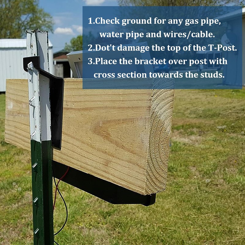 4 Pack T-Post Bracket 3" T Post Mount Bracket for